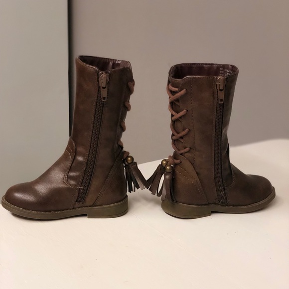 Rampage Girls 5M leather lace up tassel boots - Picture 6 of 6